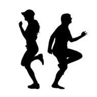 Vector silhouette of a couple N264