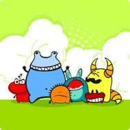 Group of angry monsters