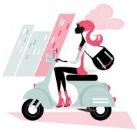 Scooter Girl in the City