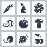 Vector health food icons set