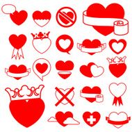 Heart icon collection - design elements vector N2