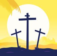 Jesus crucifixion - calvary with three crosses