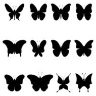 Butterflies black silhouettes N4