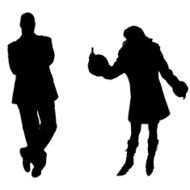 Vector silhouettes man and women N24