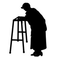 Vector silhouette of old people N239