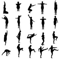 Vector silhouette of a woman N2135