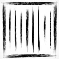 Vector set of grunge line brush strokes