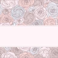 Vintage invitation card with roses Vector illustration N2