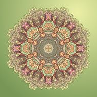 background with lace circle hand drawn ornament N12
