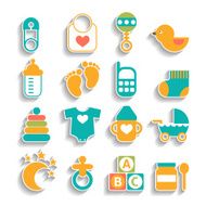 Set of baby icons isolated on a background N2