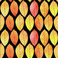 seamless vector pattern with leaves in watercolor N6