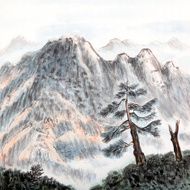 Chinese painting of high mountain N4