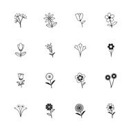Flower icons Vector illustration