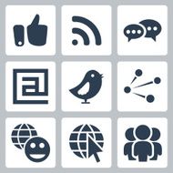 Vector social network icons set