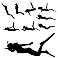 Vector silhouette of a woman N2138
