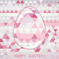 Easter egg pink crystall triangle greeting card N3