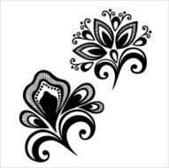 Beautiful Decorative Flower with Leaves (Vector) N52