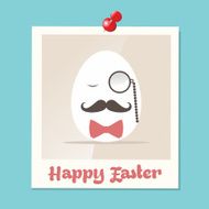 Hipster Easter greeting card instant photo