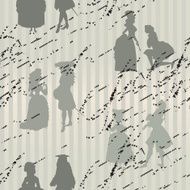 Retro pattern with couples