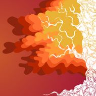 Autumn tree with orange and red leaves