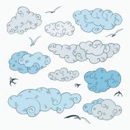 Vintage clouds set N4