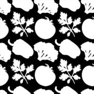 Seamless pattern with silhouettes vegetables N25
