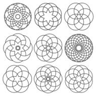 Vector set of round elements for arabic design