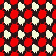 Seamless pattern with silhouettes berries N2