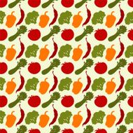 Seamless pattern with silhouettes vegetables N26