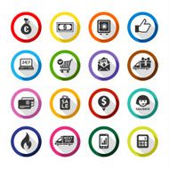 Shopping flat color icons set 01