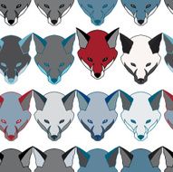 beautiful fox head seamless pattern N2