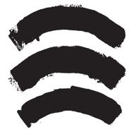 Splash blot banner set in black on white abstract watercolor N15
