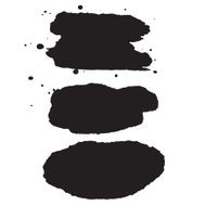 Splash blot banner set in black on white abstract watercolor N18