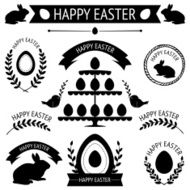 Vector collection of black retro Easter icons