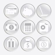 Financial analytical icons with graphs