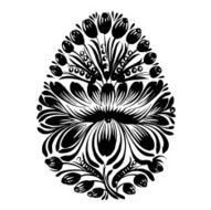 decorative floral silhouette Easter egg N13