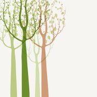 Spring trees background Seasonal pattern Vector illustration