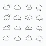 Cloud Weather Icons Set vector illustration