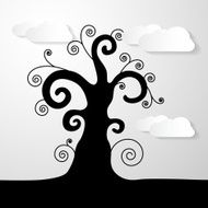 Abstract Black Tree Illustration