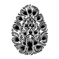 decorative floral silhouette Easter egg N14