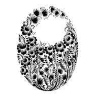 decorative silhouette of a floral basket