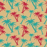 Seamless pattern with coconut palm trees N22