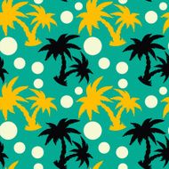 Seamless pattern with coconut palm trees N23