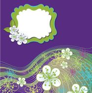 Spring Design template Cherry flowers and line background