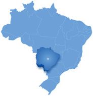 Map of Brazil Mato Grosso do Sul is pulled out
