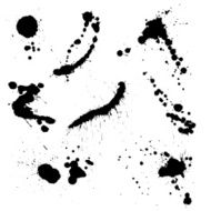 Natural hand made ink splashes