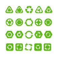 Collection of different recycle icons isolated on white