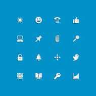 Web site vector icons set bend paper effect N28