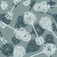 Seamless Ornate Pattern with Keys N6