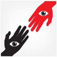 hand with the eye vision concept